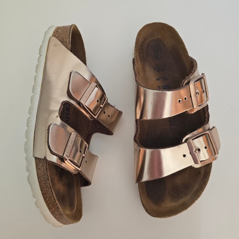 Birkenstock Arizona Soft Footbed Metallic Copper Pink Size EU 36 US 5